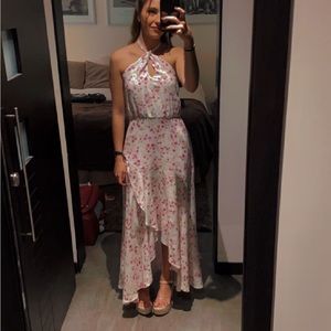 Very cute white dress with little pink flowers all over (worn once)